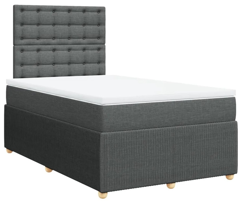 ΚΡΕΒΑΤΙ BOXSPRING ΜΕ ΣΤΡΩΜΑ ΣΚΟΥΡΟ ΓΚΡΙ 120X200 ΕΚ. ΥΦΑΣΜΑΤΙΝΟ 3292038