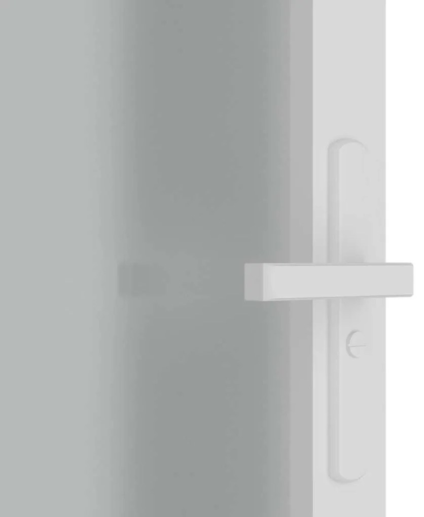 vidaXL Εσωτερική Πόρτα 83x201,5 εκ. Λευκό Ματ Γυαλί και Αλουμίνιο