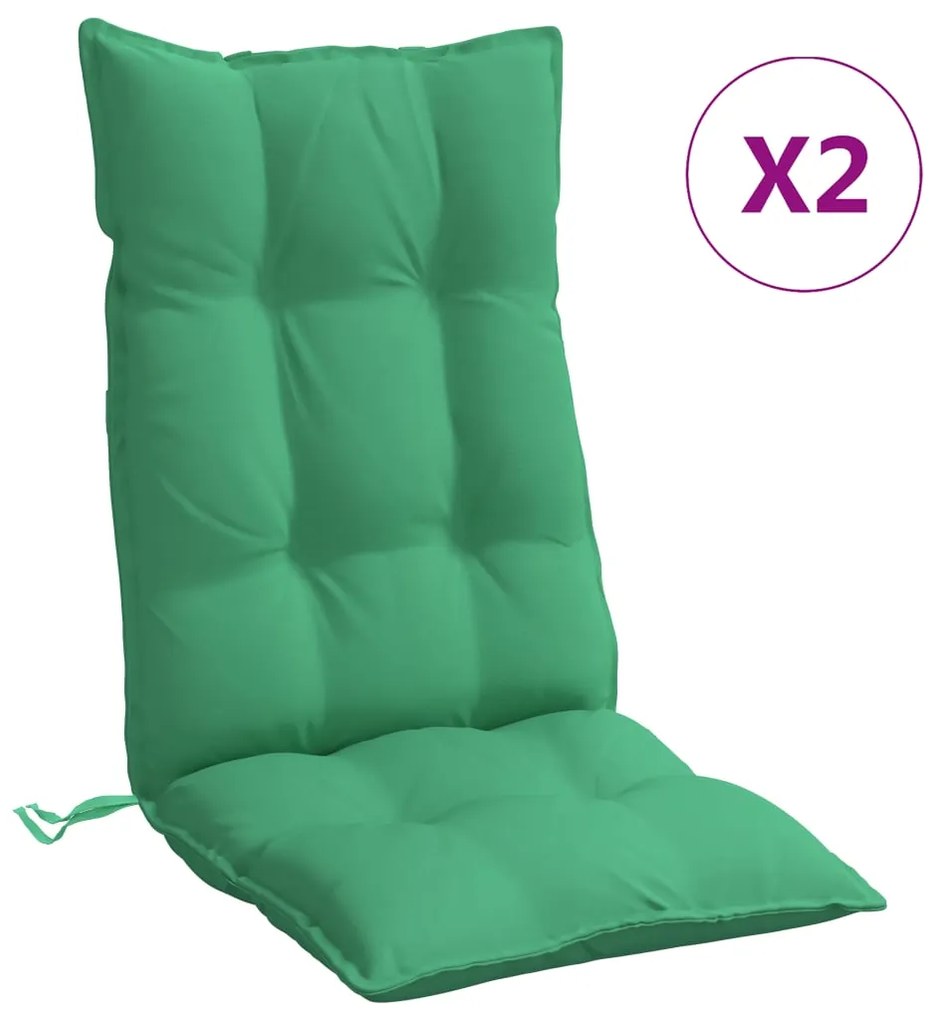 vidaXL Μαξιλάρια Καρέκλας με Πλάτη 2 τεμ. Πράσινα από Ύφασμα Oxford
