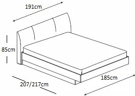 Κρεβάτι ξύλινο με δερμάτινη/ύφασμα PENELOPE 180x200 DIOMMI 45-204