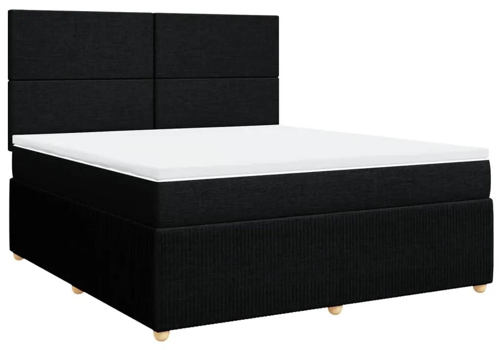 ΚΡΕΒΑΤΙ BOXSPRING ΜΕ ΣΤΡΩΜΑ ΜΑΥΡΟ 180X200 ΕΚ. ΥΦΑΣΜΑΤΙΝΟ 3294430