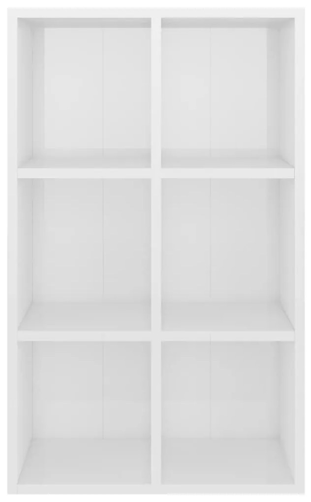 vidaXL Ραφιέρα/Βιβλιοθήκη Γυαλιστερό Λευκό 66x30x98 εκ. Επεξ. Ξύλο