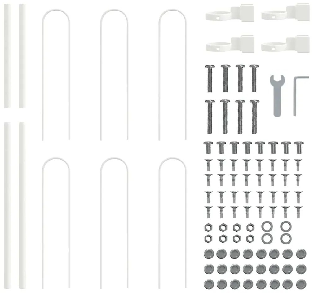 vidaXL Φράχτης Κήπου Λευκό 3.4 x 1 μ Ατσάλι με Επικάλυψη Πούδρας