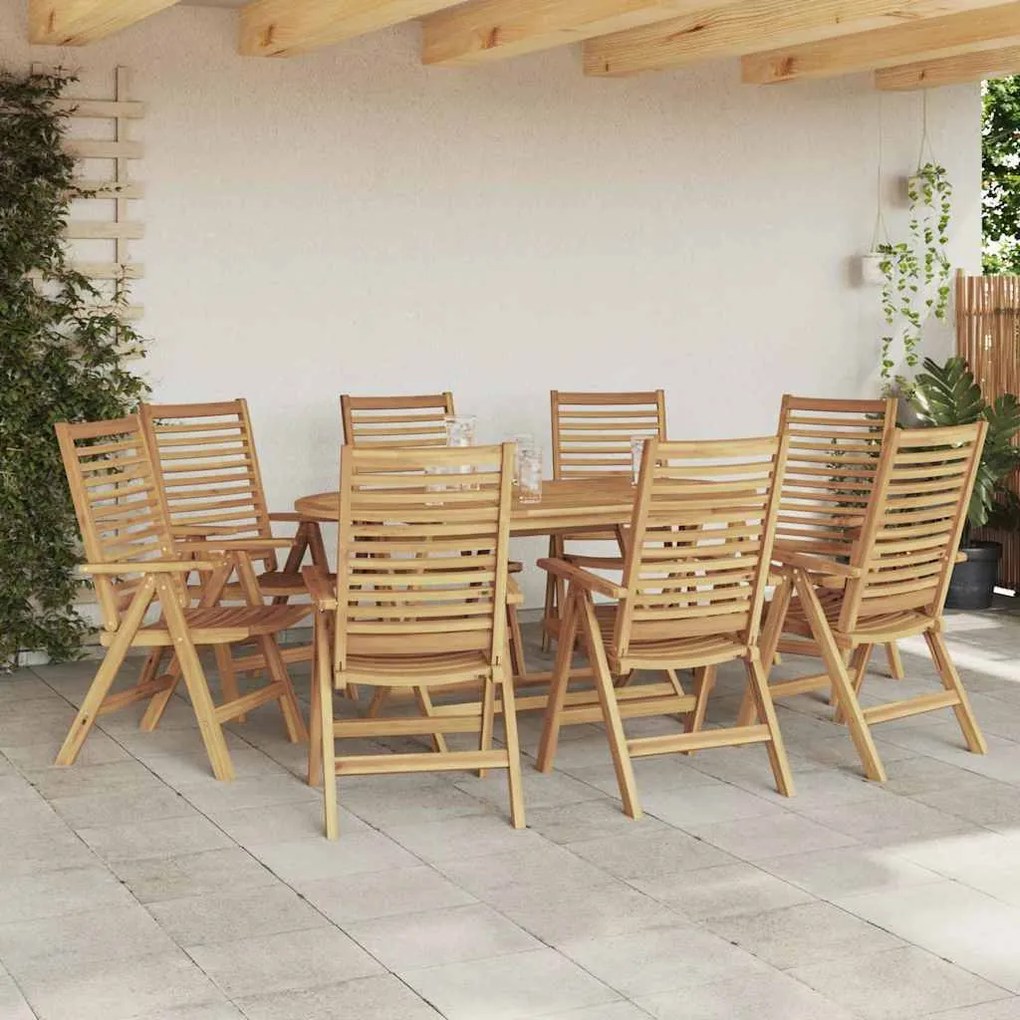 vidaXL Καρέκλα Κήπου 8 pcs Καφέ 52 x 64.5 x 108 εκ. Μασίφ ξύλο teak