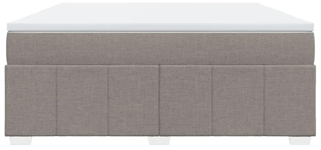 vidaXL Κρεβάτι Boxspring με Στρώμα Taupe 180x200 εκ. Υφασμάτινο