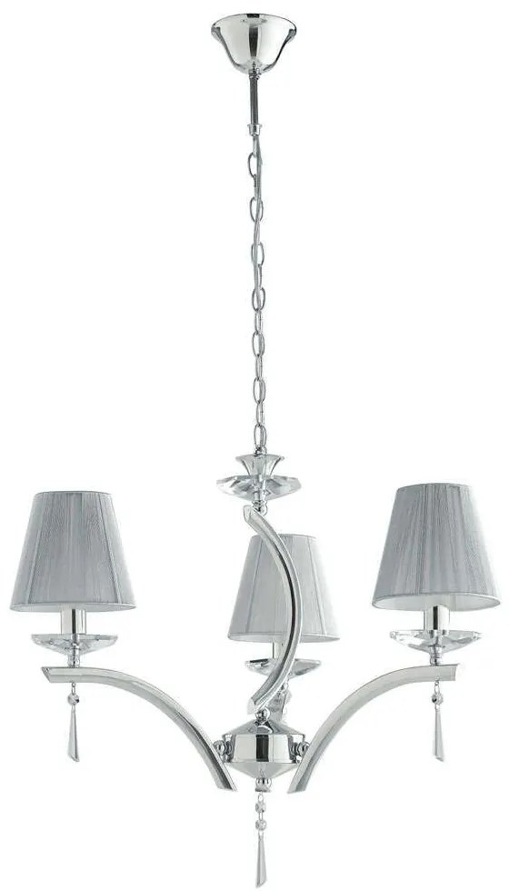 Φωτιστικό Οροφής Orchestra I-Orchestra/3 3xE14 Φ60cm 105cm Chrome Luce Ambiente Design Crystal, Metal