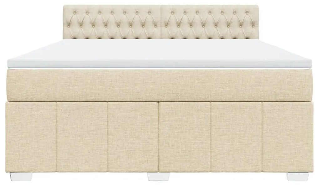 ΚΡΕΒΑΤΙ BOXSPRING ΜΕ ΣΤΡΩΜΑ ΚΡΕΜ 180X200 ΕΚ. ΥΦΑΣΜΑΤΙΝΟ 3287159