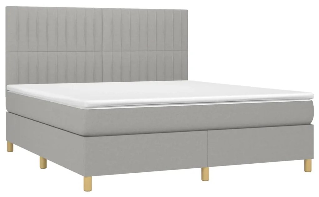 ΚΡΕΒΑΤΙ BOXSPRING ΜΕ ΣΤΡΩΜΑ &amp; LED ΑΝ.ΓΚΡΙ 160X200ΕΚ. ΥΦΑΣΜΑΤΙΝΟ 3135605