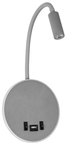 GOOSE 61694 Φωτιστικό Τοίχου-Απλίκα LED 6W 600lm 36° AC 220-240V IP20 -Reading Light &amp; 360° Κρυφός Φωτισμός-Φορτιστ Globostar-61 61694
