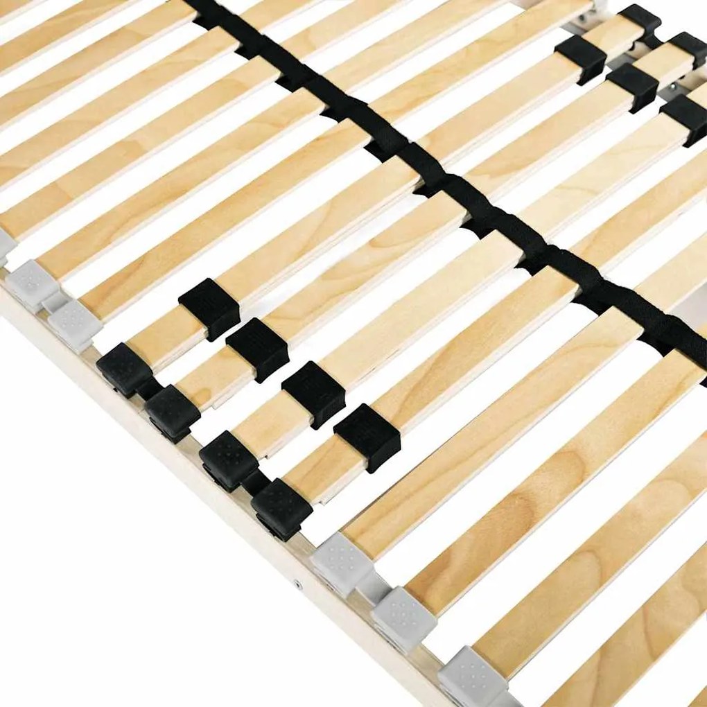 vidaXL Βάση κρεβατιού με λάμες Καφέ 90 x 190 cm Στερεό Ξύλο Μηλιάς