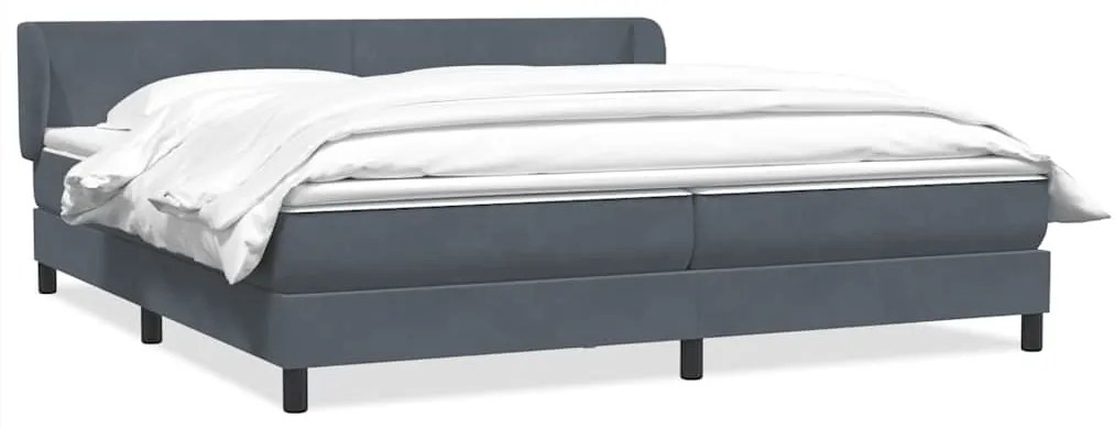 vidaXL Box Spring Κρεβάτι με στρώματα Σκούρο γκρι 200x220 cm Βελούδινο