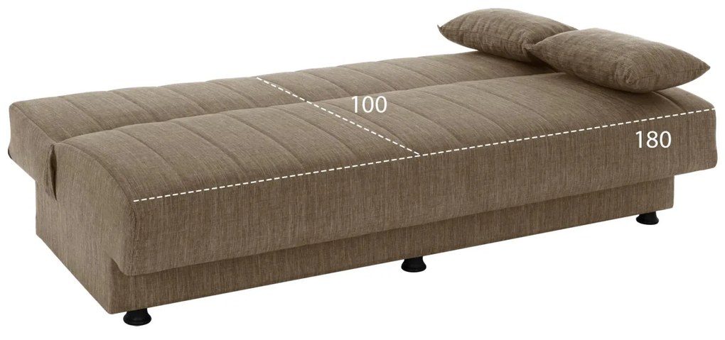 Καναπές - Κρεβάτι Andri 3θέσιος Καφέ 180x72x77Υ εκ. 180x72x77 εκ.