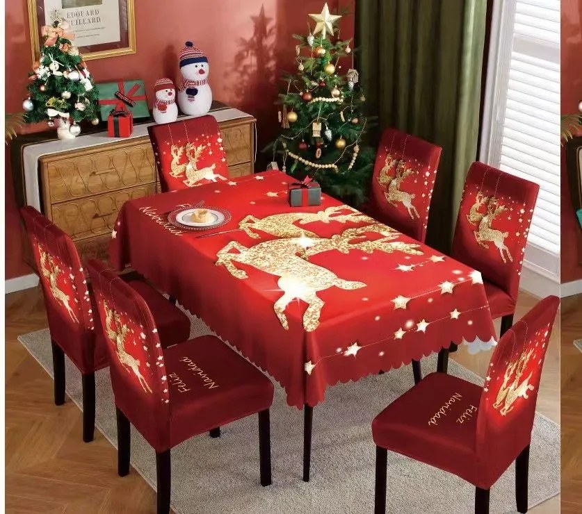 Χριστουγεννιάτικο Σετ Τραπεζαρίας 7 τμχ 150x220 Σχέδιο Νο2