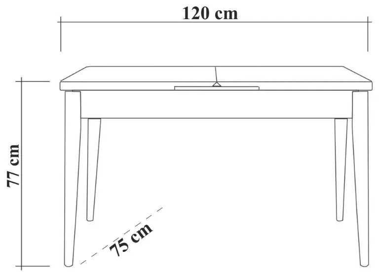 Τραπέζι Jemmy Megapap επεκτεινόμενο χρώμα atlantic pine 120/153x75x77εκ.