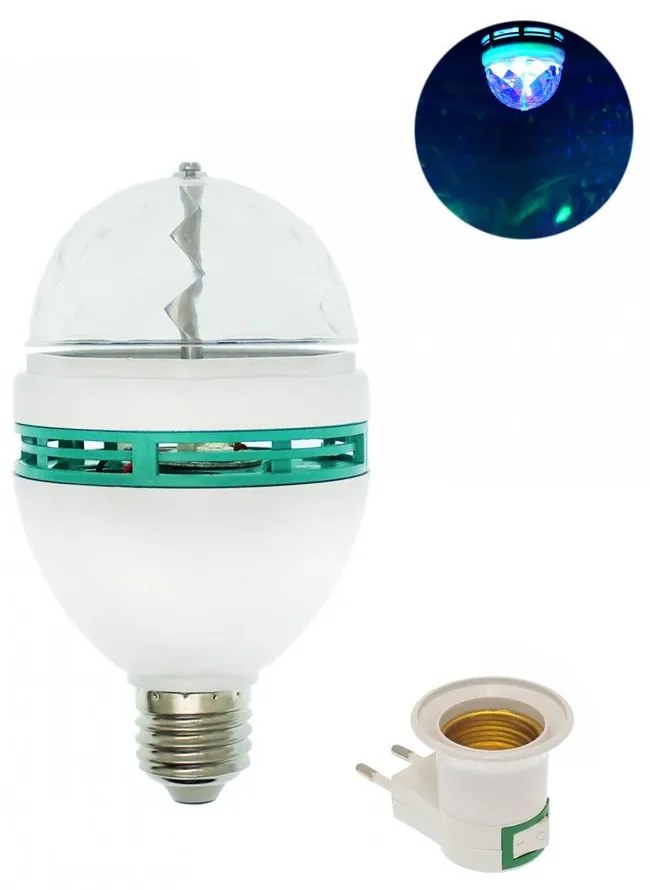 LED Λάμπα E27 Φωτορυθμικό RGB 85-260V 17959010 Λευκή