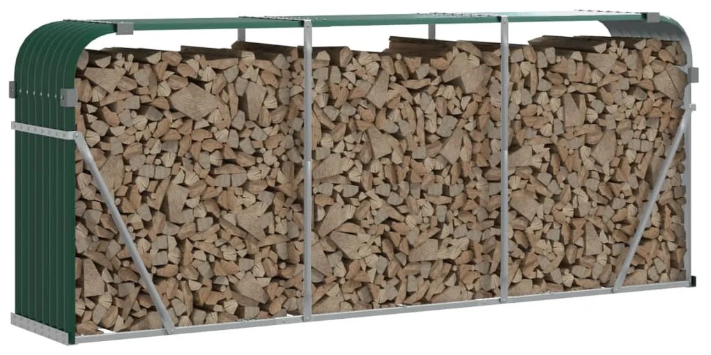 vidaXL Ξυλοθήκη Πράσινη 234 x 45 x 100 εκ. από Γαλβανισμένο Ατσάλι