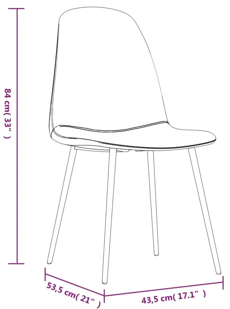 Καρέκλες Τραπεζαρίας 4 τεμ. Γυαλ. Καφέ 43,5x53,5x84εκ Συν.Δέρμα - Καφέ