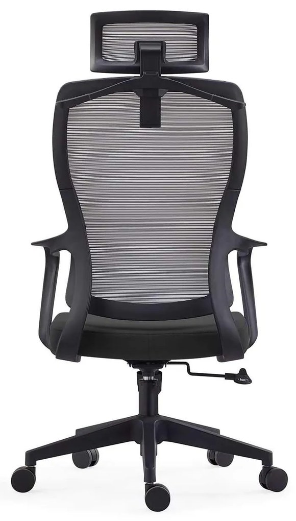 BF3850 Πολυθρόνα Γραφείου Διευθυντή, Mesh Γκρι, Ύφασμα Μαύρο