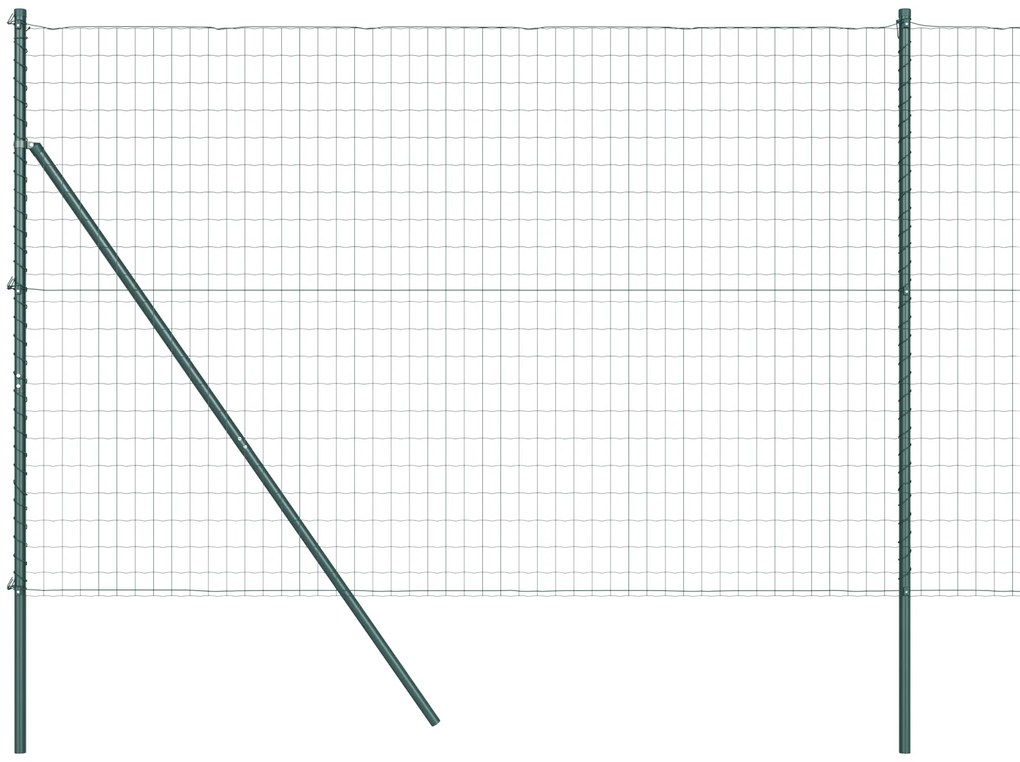 vidaXL Euro Fence με 7 Πασσάλους 1.5x10 m Γαλβανισμένος Χάλυβας Πράσινος