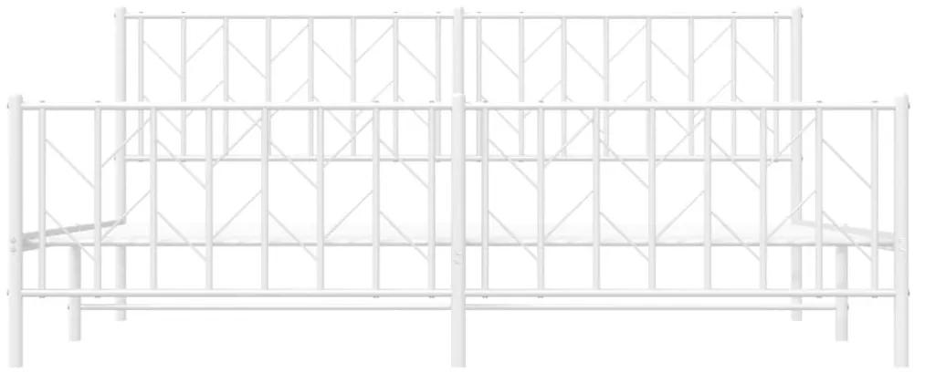 Πλαίσιο Κρεβατιού με Κεφαλάρι/Ποδαρικό Λευκό 193x203εκ. Μέταλλο