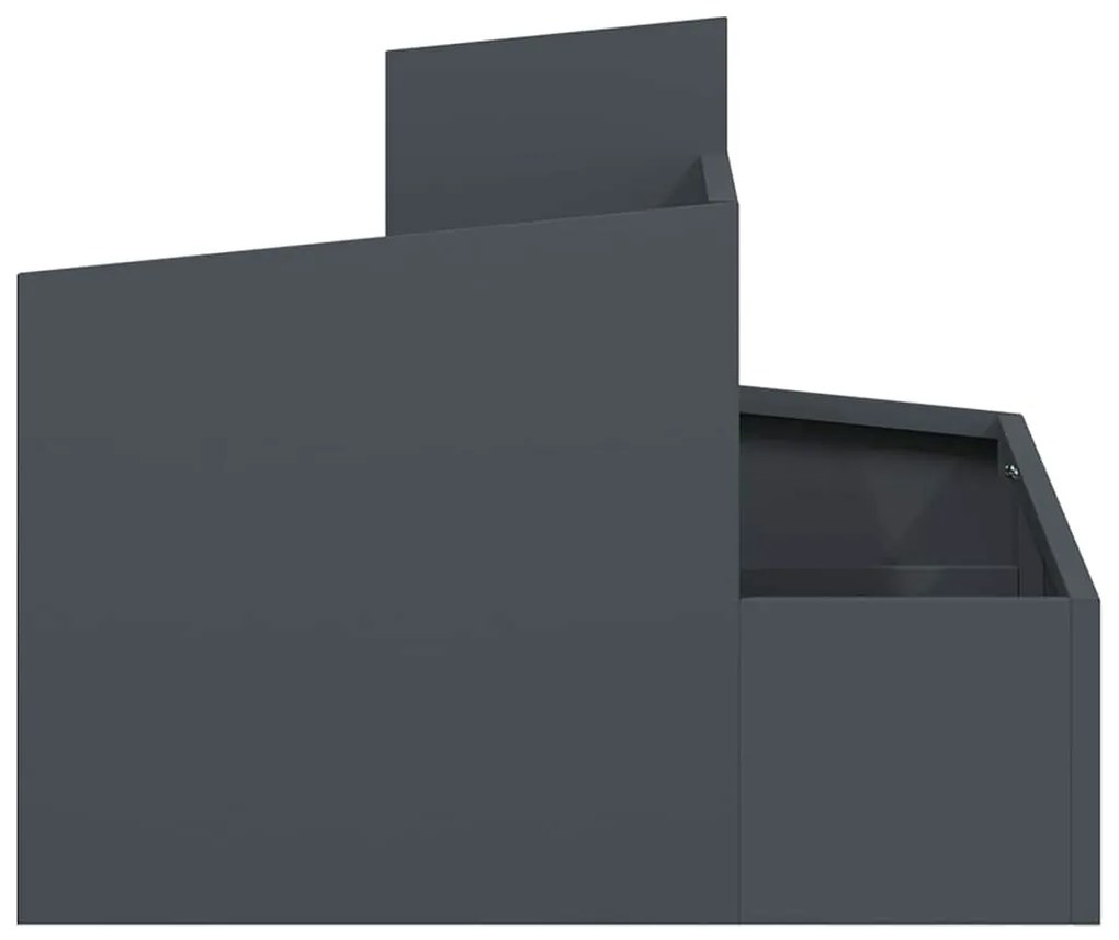 vidaXL Γλάστρα Κήπου Ανθρακί 60 x 60 x 50 εκ Ατσάλι