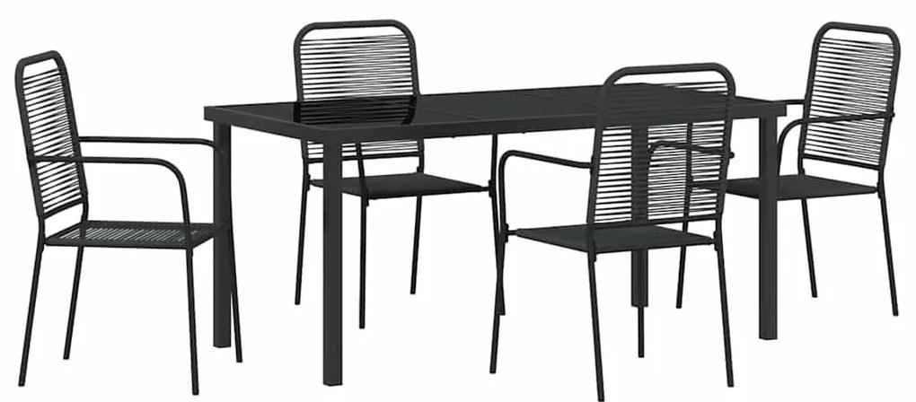 vidaXL Σέτ φαγητού για κήπο 5 pcs Μαύρο
