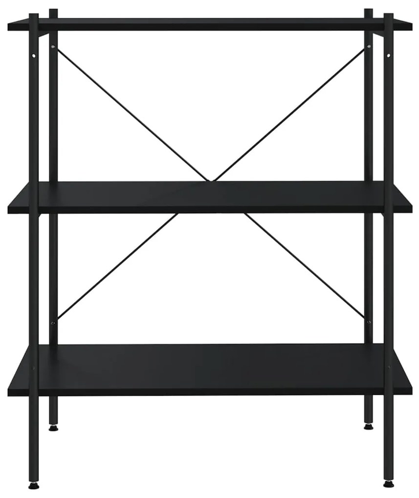 vidaXL Ραφιέρα 3 Επιπέδων Μαύρη 80 x 40 x 92 εκ.