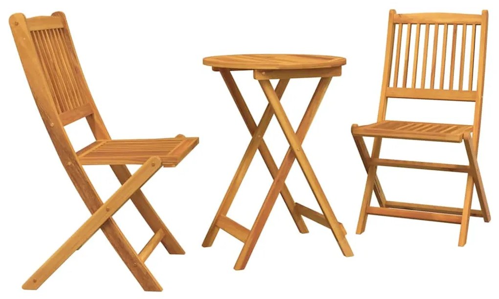 vidaXL Σετ Μπιστρό Κήπου 3 pcs Καφέ Στερεό Ξύλο Ακακίας