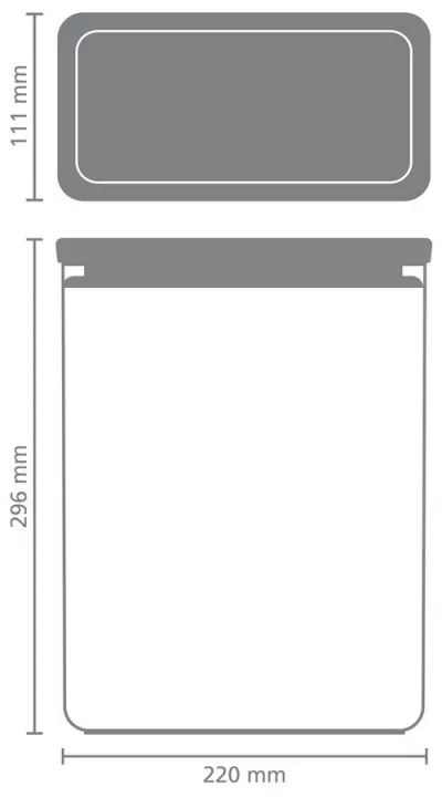 Κουτί αποθήκευσης Brabantia Tasty+ Stackable 1008877, 5,4 l, Σφραγισμένο με σιλικόνη, χωρίς BPA, Σκούρο γκρι