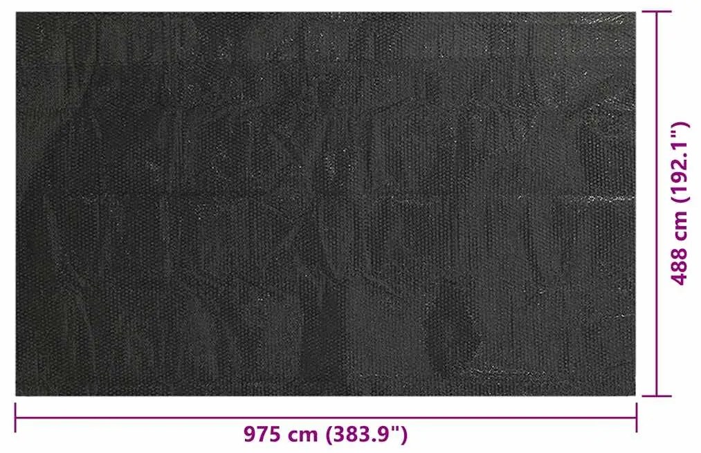 vidaXL Κάλυμμα Πισίνας Μαύρο 975 x 488 εκ. από Πολυαιθυλένιο