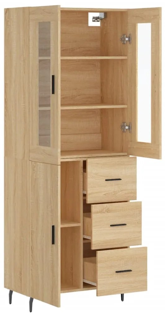 vidaXL Ντουλάπι Sonoma δρυς 69,5 x 34 x 180 εκ. από Επεξεργασμένο Ξύλο