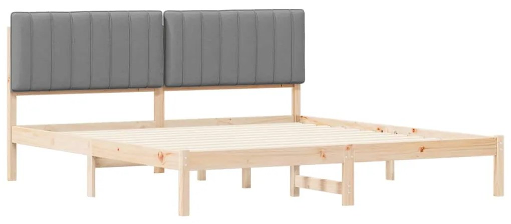 vidaXL Σκελετός Κρεβατιού με Επενδεδυμένο Κεφαλάρι Ανοιχτό γκρι