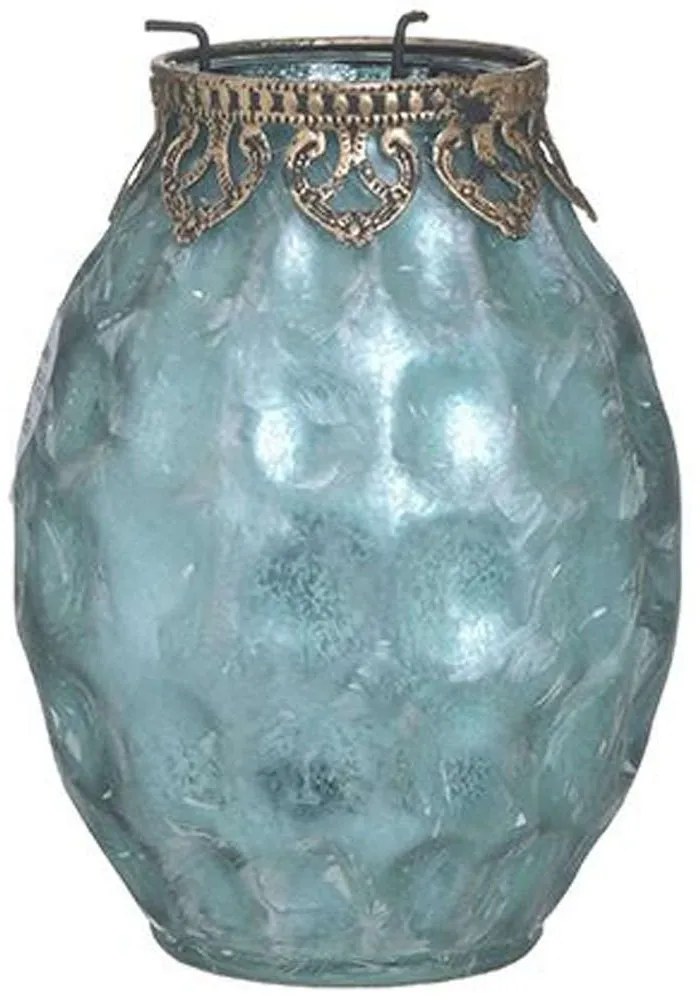Κηροπήγιο 3-70-912-0209 Φ13x16cm Petrol-Bronze Inart Metal, Glass