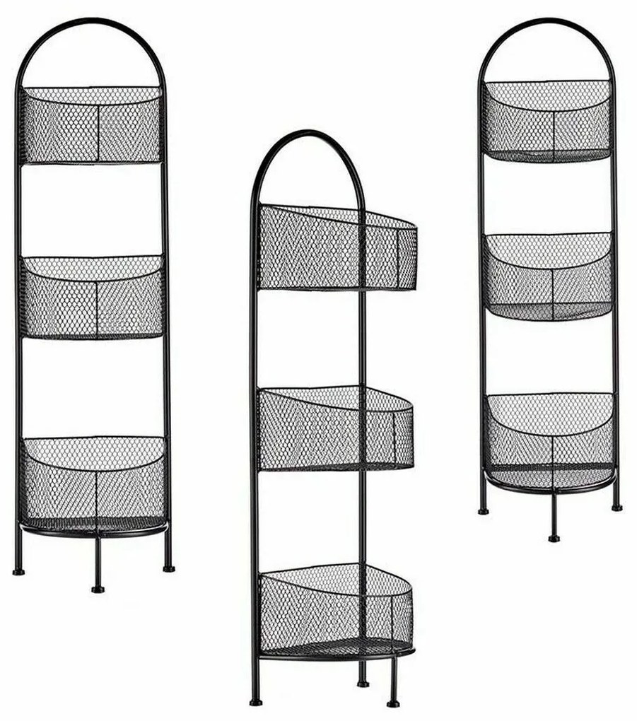 Ράφια Gift Decor Μαύρο Μέταλλο 21,2 x 97 x 28,5 cm (4 Μονάδες)