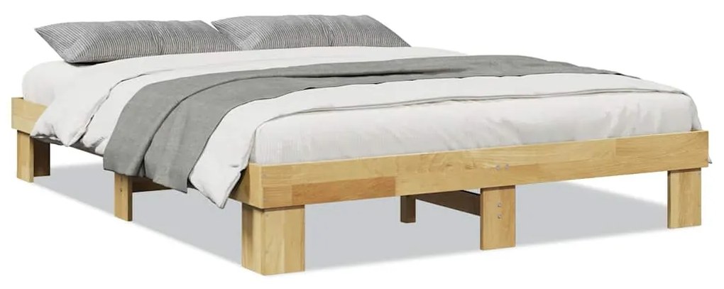 Πλαίσιο κρεβατιού χωρίς στρώμα 150x200 cm μασίφ ξύλο δρυς 851952