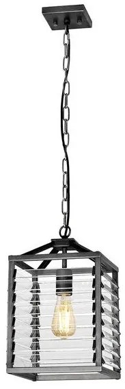 Κρεμαστό Φωτιστικό Οροφής E27 60W IP20 Γκρι Louvre LOUVRE-1P Elstead Lighting LOUVRE-1P Γκρι