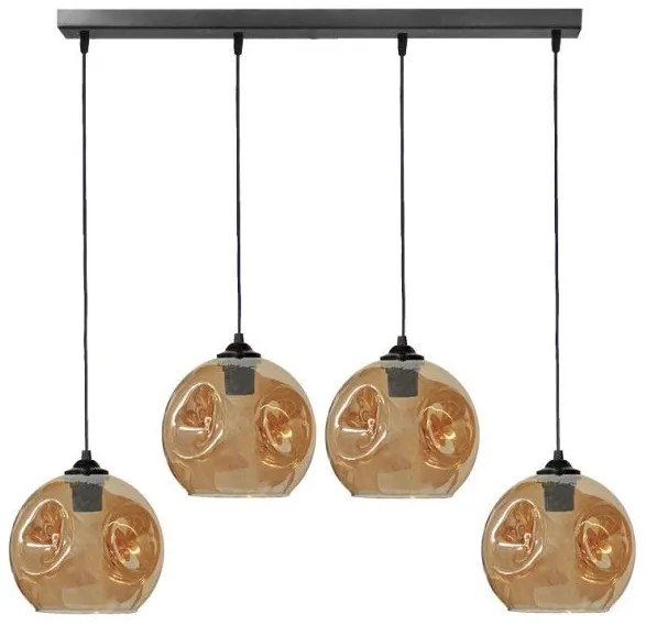 Κρεμαστό Φωτιστικό Οροφής 4xE27 Γυαλί Pop Heronia Lighting 02-0415 Μελί