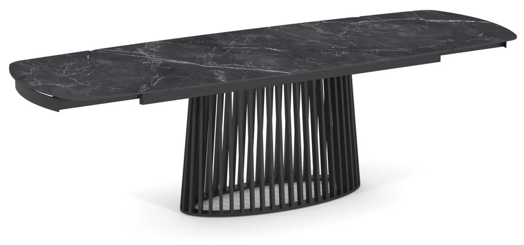 ΤΡΑΠΕΖΙ ΤΡΑΠΕΖΑΡΙΑΣ ΕΠΕΚΤΕΙΝΟΜΕΝΟ MEMNON SM18098 ΚΕΡΑΜΙΚΟ TOP-ΜΕΤΑΛΛΟ ΜΑΥΡΟ 180x90x76Υ