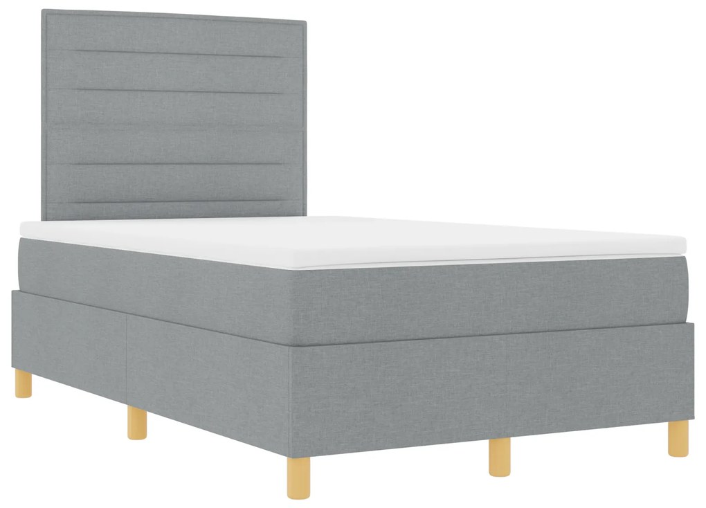 vidaXL Κρεβάτι με Σπαστό Στρώμα Ανοιχτό Γκρι 120x200 cm Ύφασμα