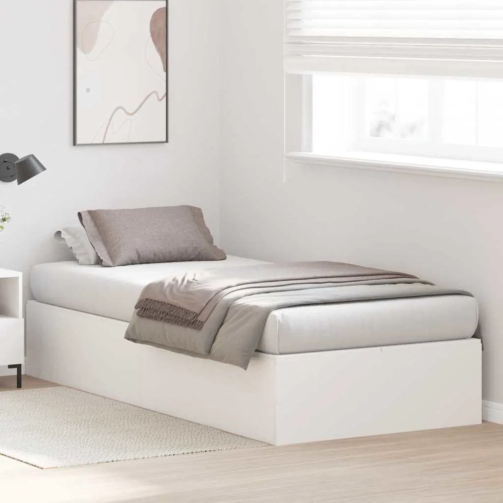 vidaXL Σκελετός Κρεβατιού Λευκό 190 x 75 x 31.5 εκ. Επεξεργασμένο ξύλο
