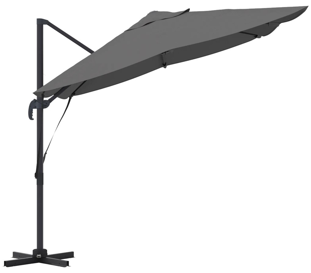 vidaXL Καντιλεβέ Ομπρέλα Roma Ανθρακί 352x251x260 εκ. Αλουμίνιο