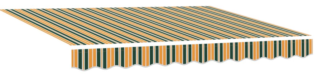 vidaXL Ανασυρόμενη τέντα with Πράσινο και κίτρινο 300 x 250 εκ