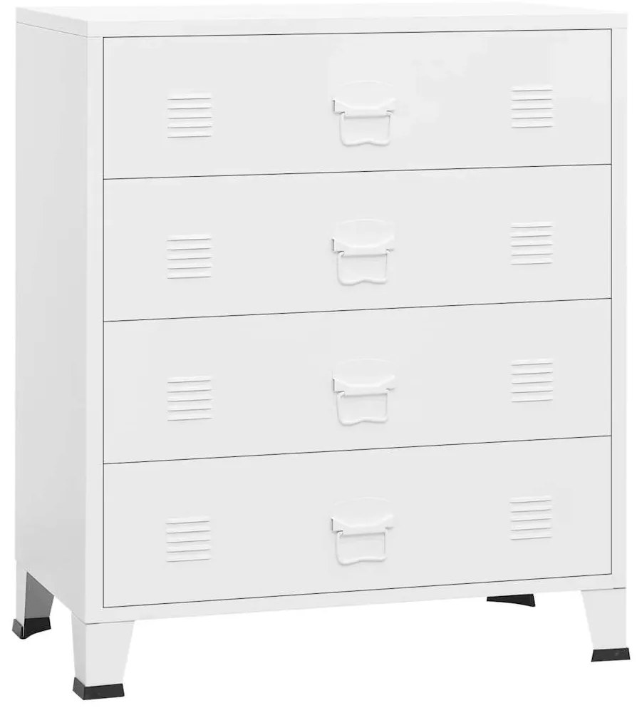 vidaXL Συρταριέρα Βιομηχανική Λευκή 78 x 40 x 93 εκ. Μεταλλική