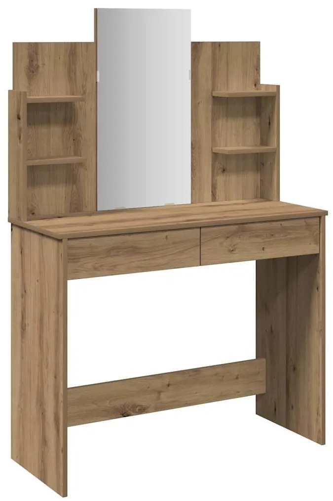 vidaXL Κομοδίνο με καθρέφτη Artisan Oak 96x39x142 cm