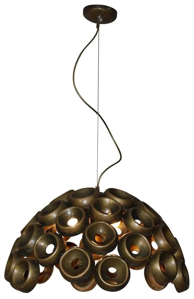Φωτιστικό Οροφής Κρεμαστό HL-3590-L 77-4330 Darina Old Bronze Φ62 Homelighting Metal