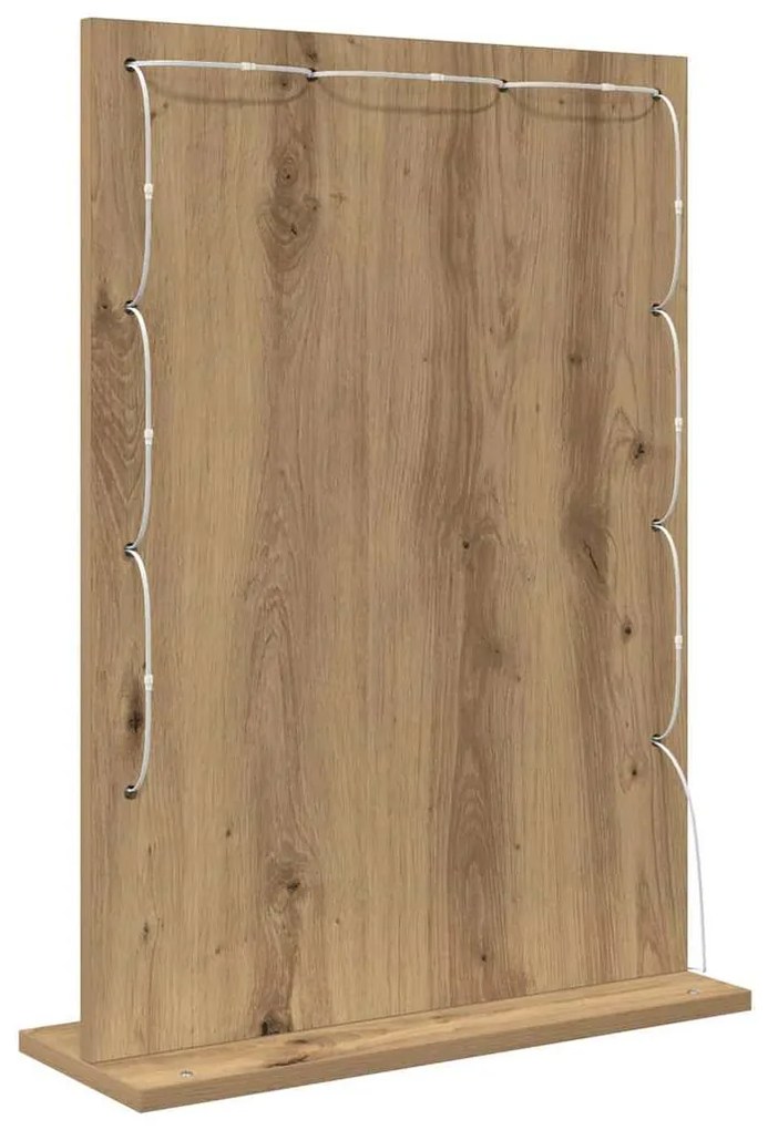 vidaXL Καθρέφτης τουαλέτας με καθρέφτη Artisan Oak 70 x 50 x 18 εκ.