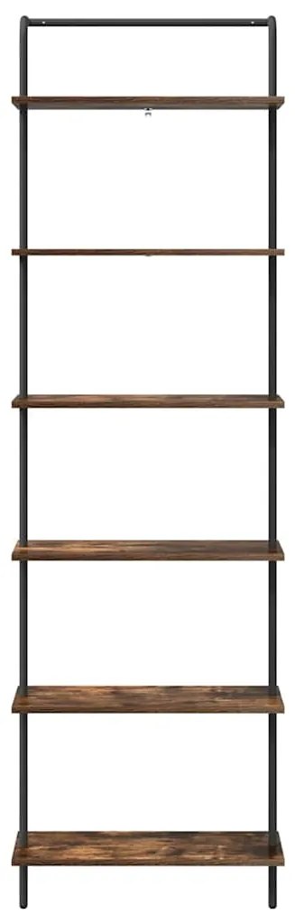 vidaXL Ράφι Βιβλίων Καπνιστή δρυς 60 x 24 x 203 εκ Επεξεργασμένο ξύλο