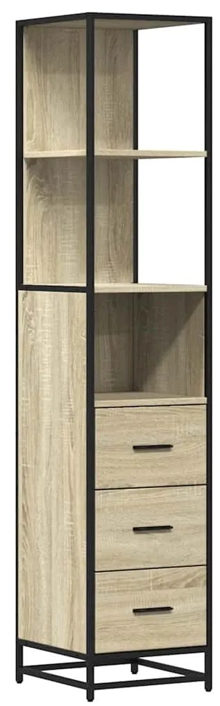 vidaXL Ντουλάπι μπάνιου Sonoma Oak 35x37,5x166 cm Κατασκευασμένο ξύλο