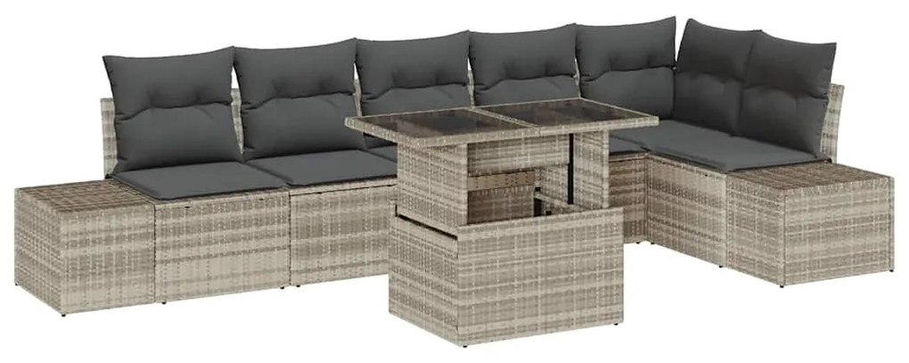 vidaXL Σετ Καναπέ Κήπου 7 pcs Ανοιχτό γκρι 100 x 55 x 73 εκ