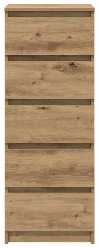 Συρταριέρα με Συρτάρια Τεχνίτης Δρυς 37,5x35x99 εκ. Επεξ. Ξύλο - Καφέ